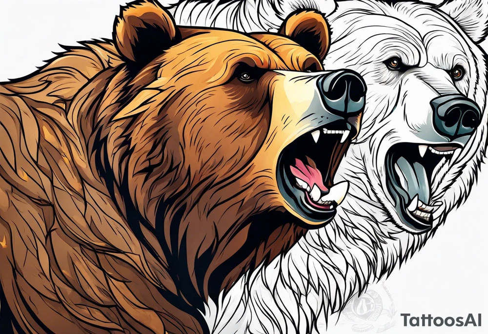 Climbing grizzly bear tattoo idea