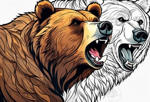 Climbing grizzly bear tattoo idea