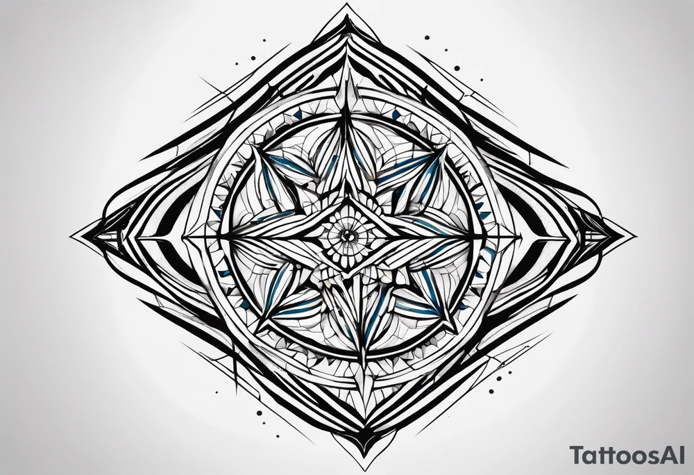 I'd like a minimalist geometric tattoo design symbolizing balance in life.  The design should be abstract. I'm open to various geometric shapes and patterns, but prioritize a harmonious and balanced overall look. tattoo idea