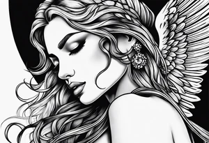 Swxy angel woman tattoo idea