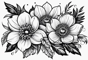 Flower logo with the word Alcadon tattoo idea