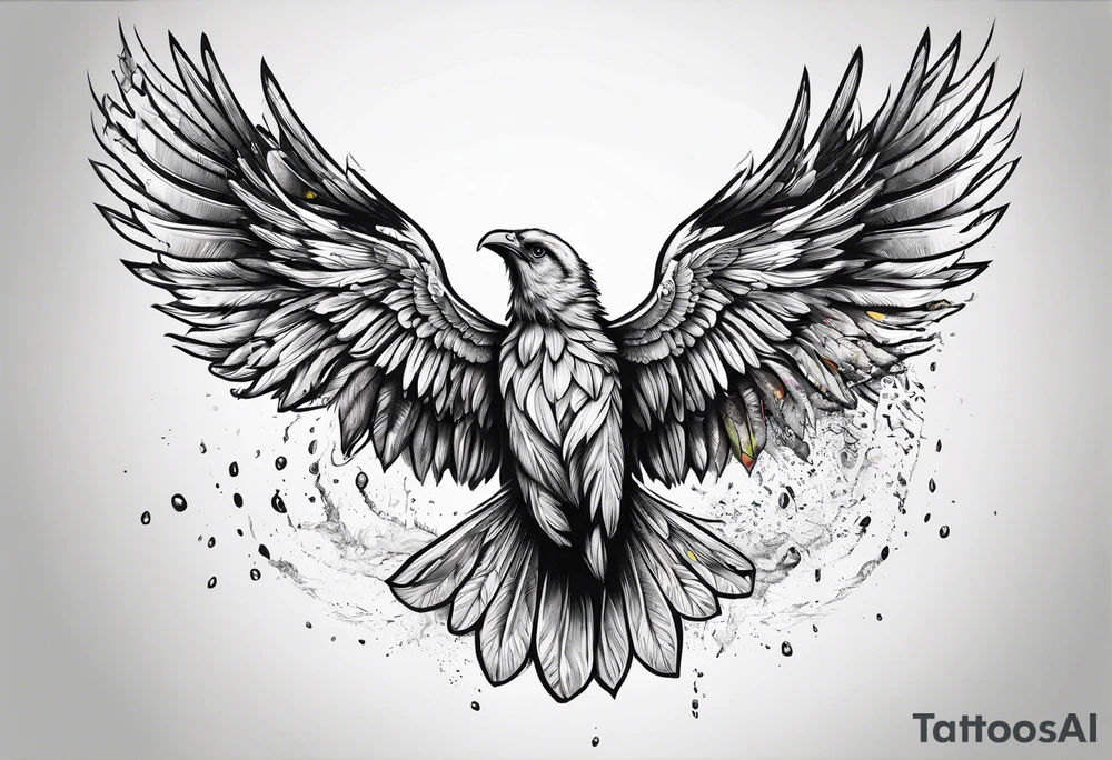 icarus freek design falling into an rainbow tattoo idea