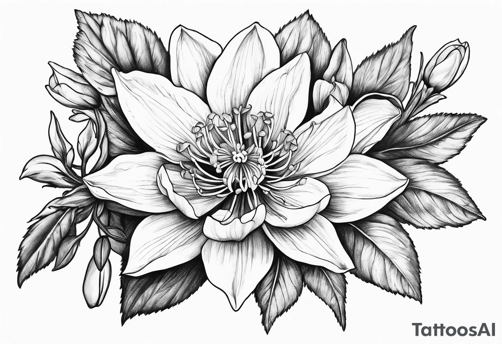 Columbine flower tattoo idea