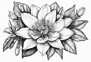 Columbine flower tattoo idea