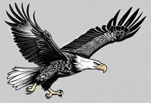 eagle flying with oar tattoo idea