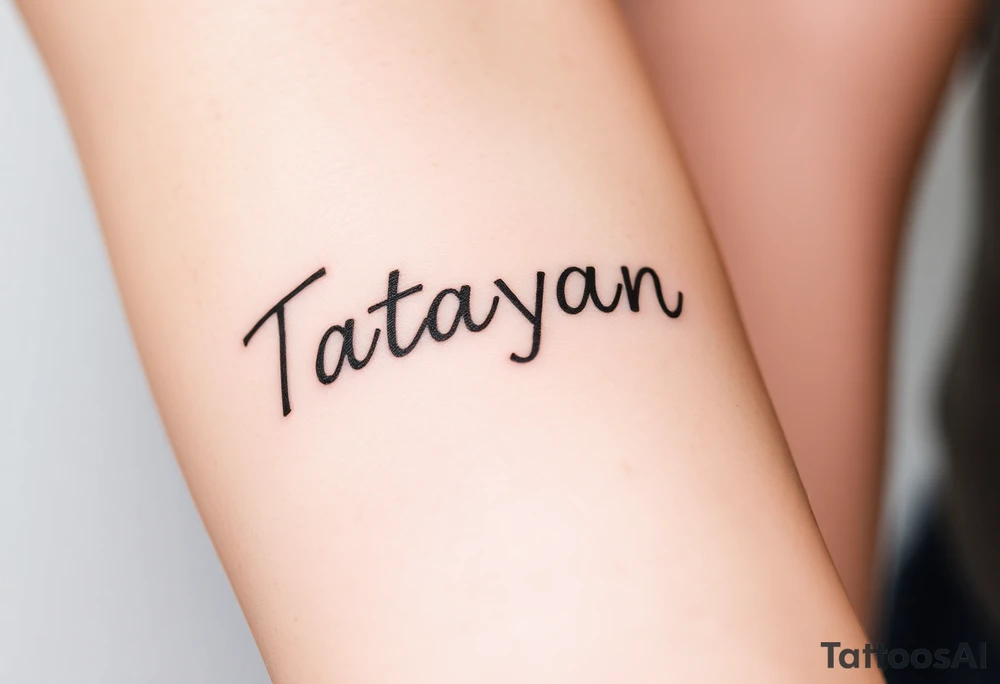 tattoo on forearm, using the name “Tatayana” For a father that lost his daughter tattoo idea