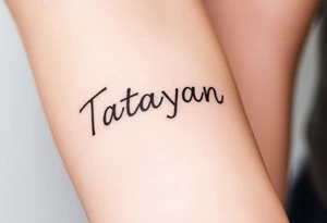 tattoo on forearm, using the name “Tatayana” For a father that lost his daughter tattoo idea