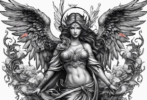 Angel vs demons tattoo idea