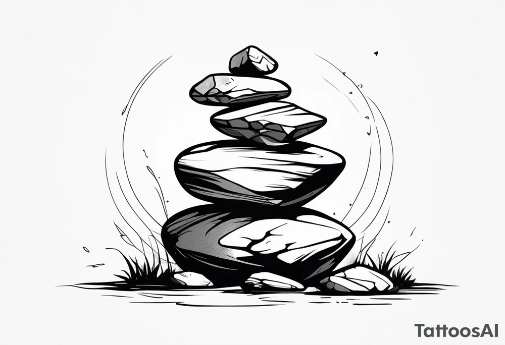 Rocks balancing on top of each other tattoo idea