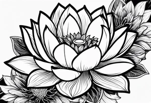 under boob line, dot, lotus tattoo idea