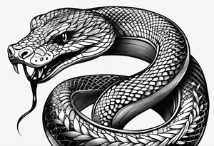 snake going around calf tattoo idea