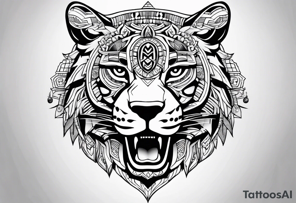 jaguar aztec shoulder tattoo idea