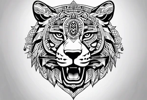 jaguar aztec shoulder tattoo idea