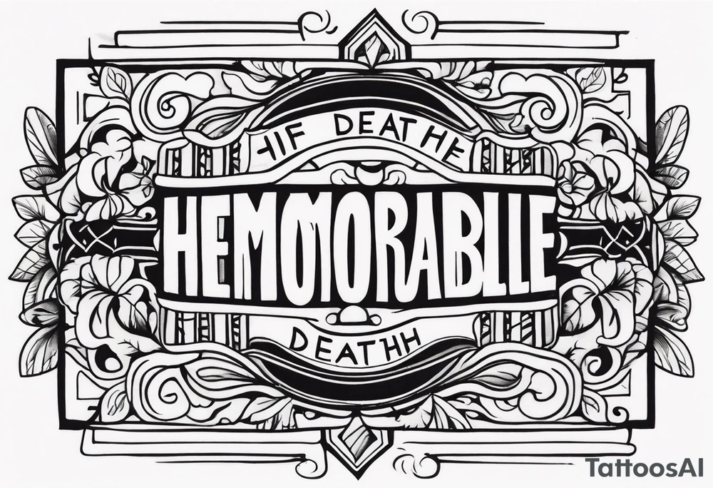 armband with these words: memorable life honorable death tattoo idea