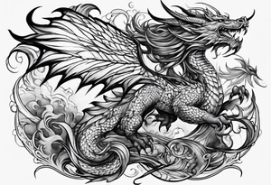 Weiblicher drachen tattoo idea