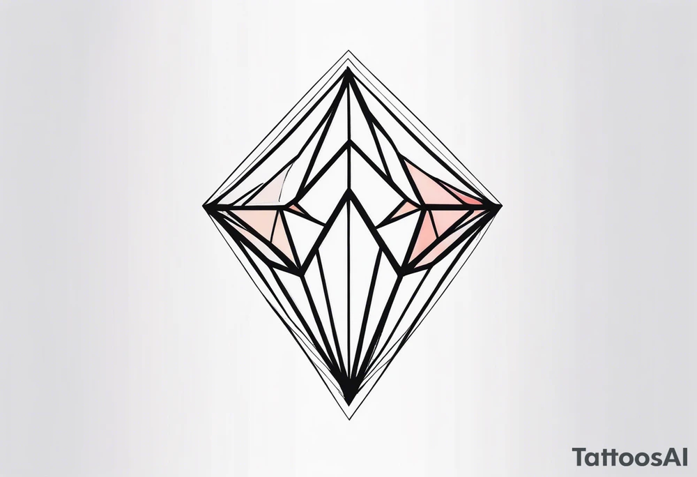 simple line tattoo of geometric elongated 
dimond tattoo idea