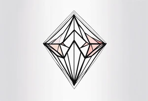 simple line tattoo of geometric elongated 
dimond tattoo idea