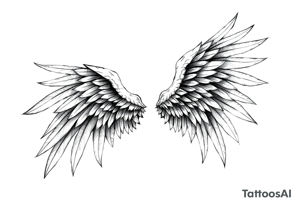 Long Angelwings tattoo idea