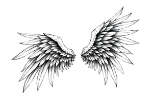 Long Angelwings tattoo idea