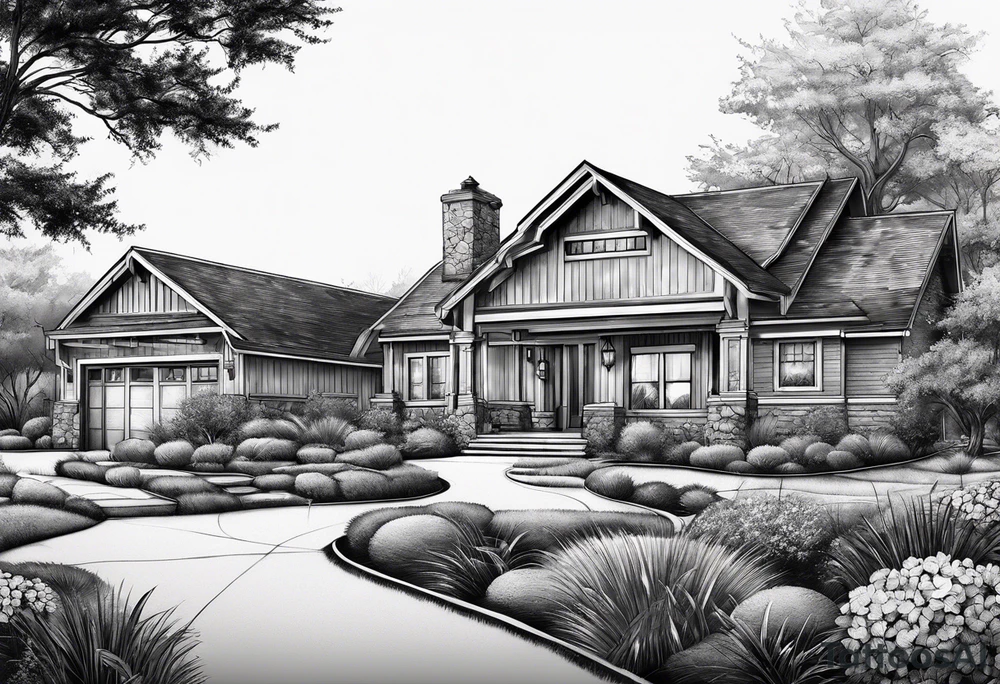 Landscaping with sprinklers tattoo idea