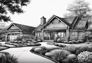 Landscaping with sprinklers tattoo idea