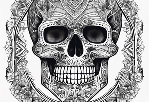 Skeleton with words engraved tattoo idea
