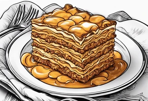 Garfield eating lasagna tattoo idea