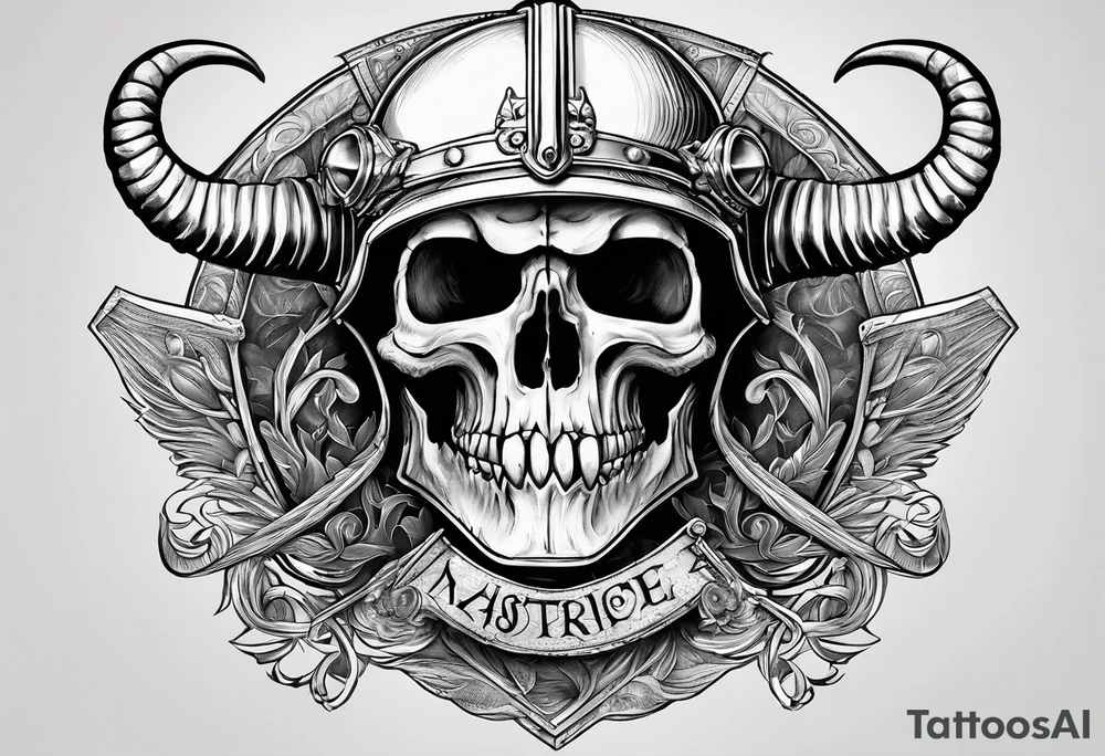 fisherman, a knight's helmet, a floorball ball, a ram's skull tattoo idea