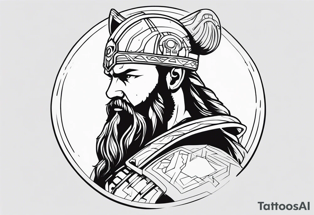 viking cyberpunk tattoo idea