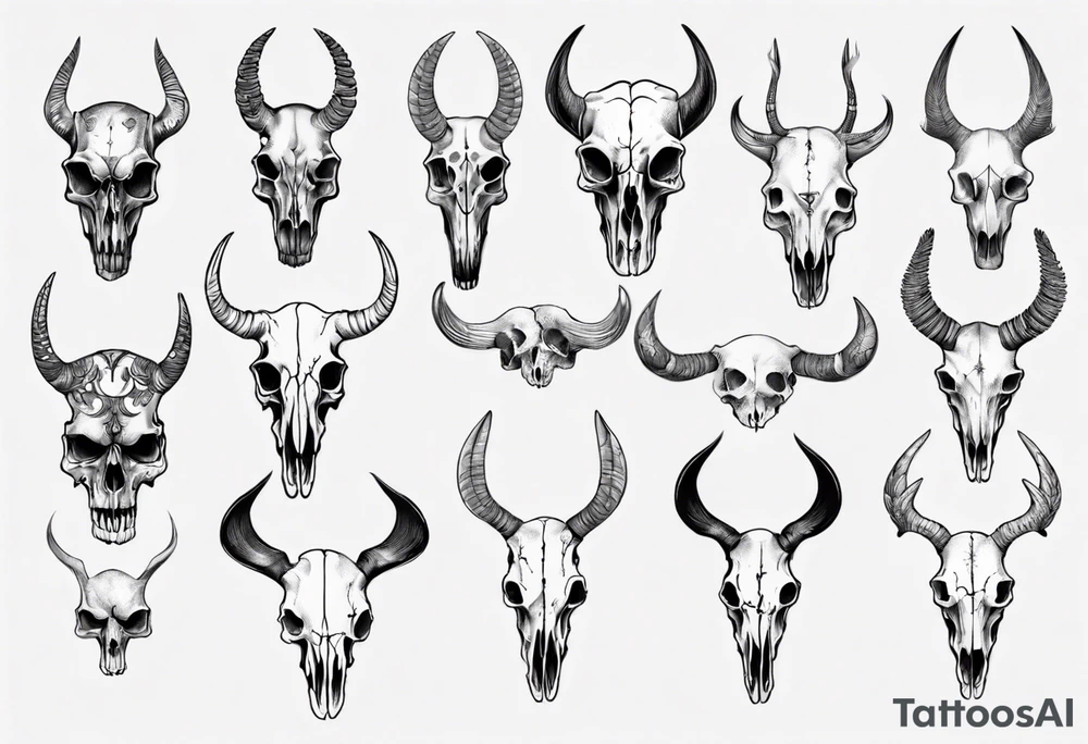 realistic animal skull tattoo idea