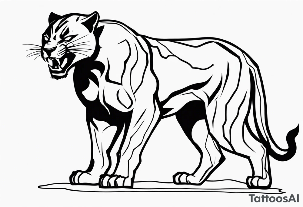 Black panther hell tattoo idea