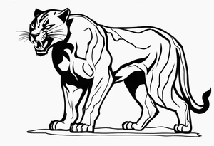 Black panther hell tattoo idea