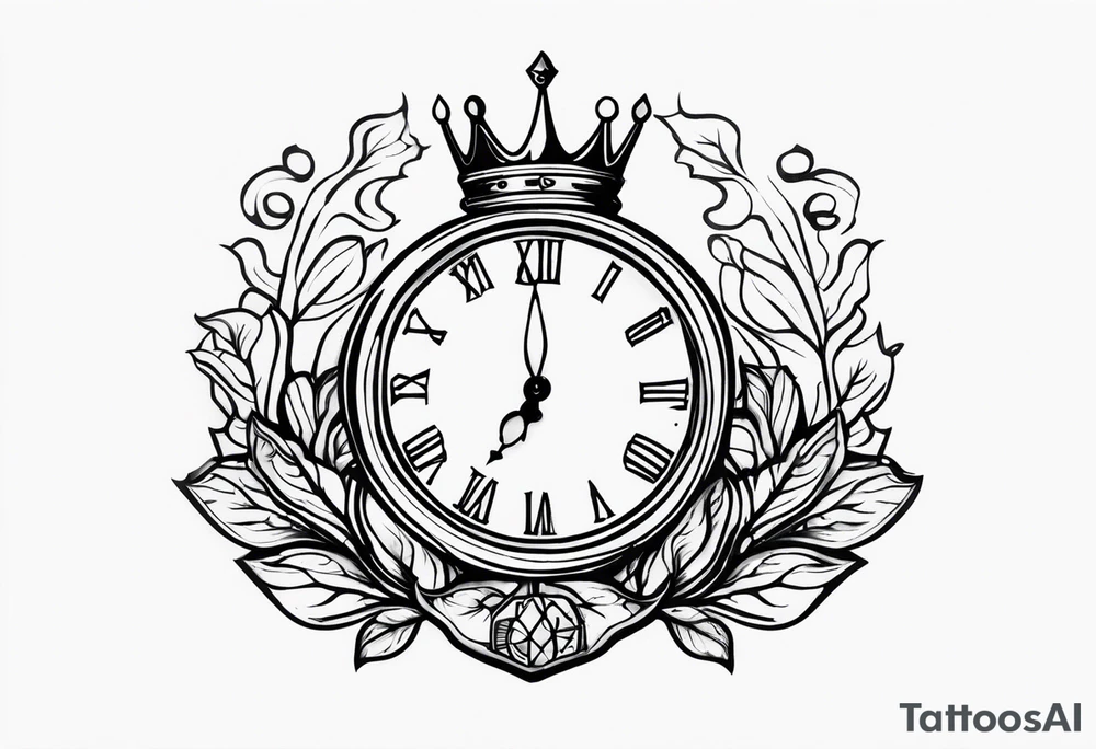 HOPE made with broken clock and king crown tattoo idea