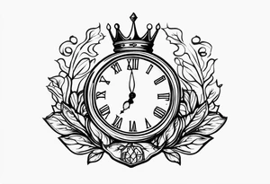 HOPE made with broken clock and king crown tattoo idea