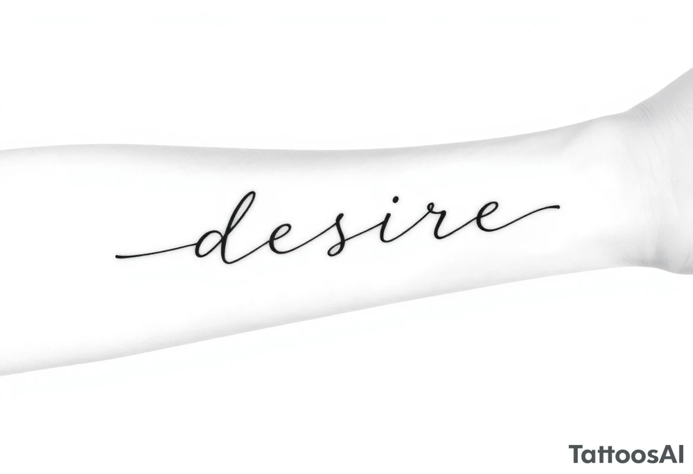 Forearm tattoo that goes along with the word desire tattoo idea