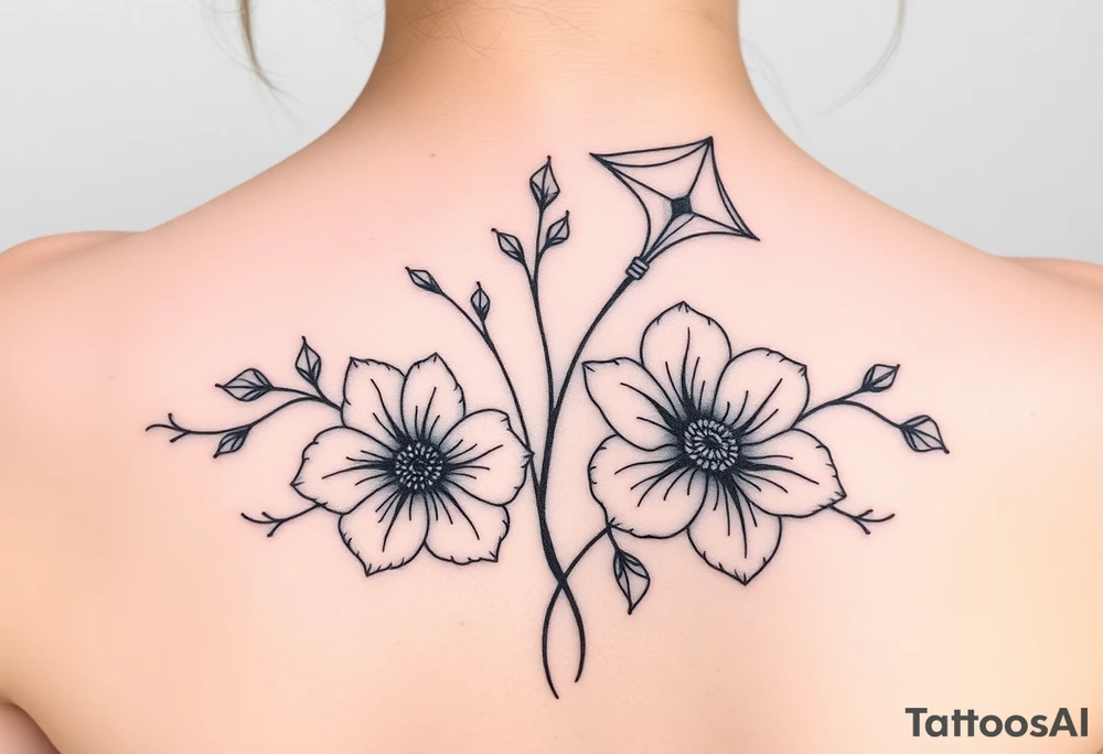 Kite flowers tattoo idea