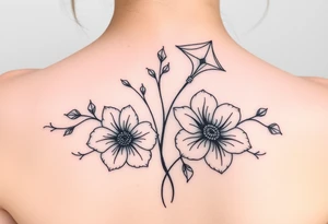 Kite flowers tattoo idea
