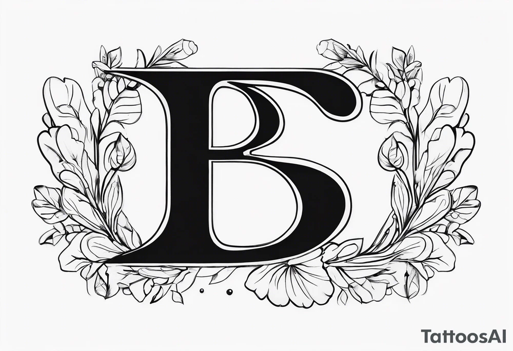 b letter tattoo idea