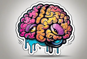 depressed 
anthropomorphic brain tattoo idea