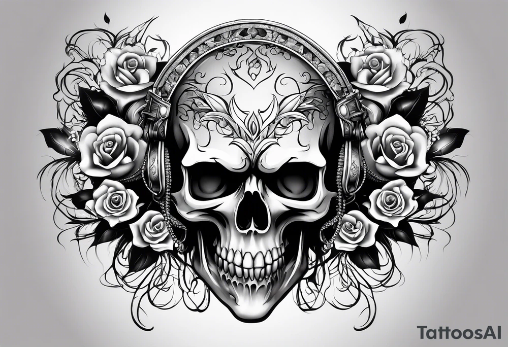 demonic skull tattoo idea