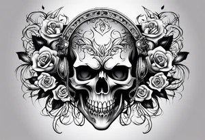 demonic skull tattoo idea