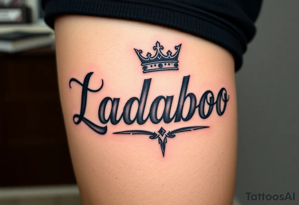 the name ladaboo with a crown tattoo idea