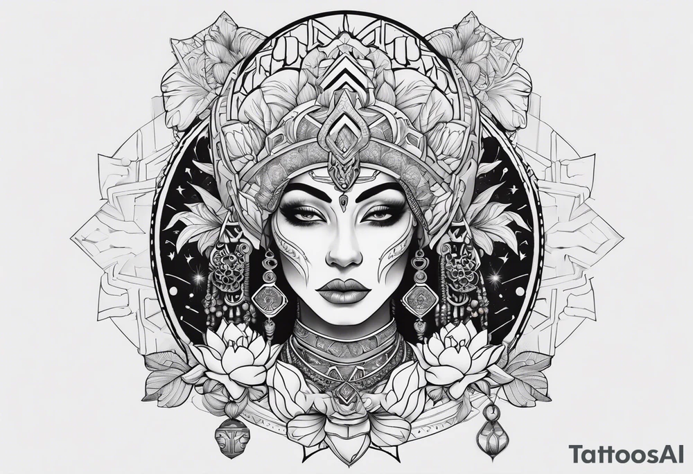 kali ma, alien goddess, valkrye, aries, pirate, divine feminine, zenza resonance, pachamama, lotus azul, blank panther, eagle, skull, 5D, nueva gaya, dna 12 tattoo idea