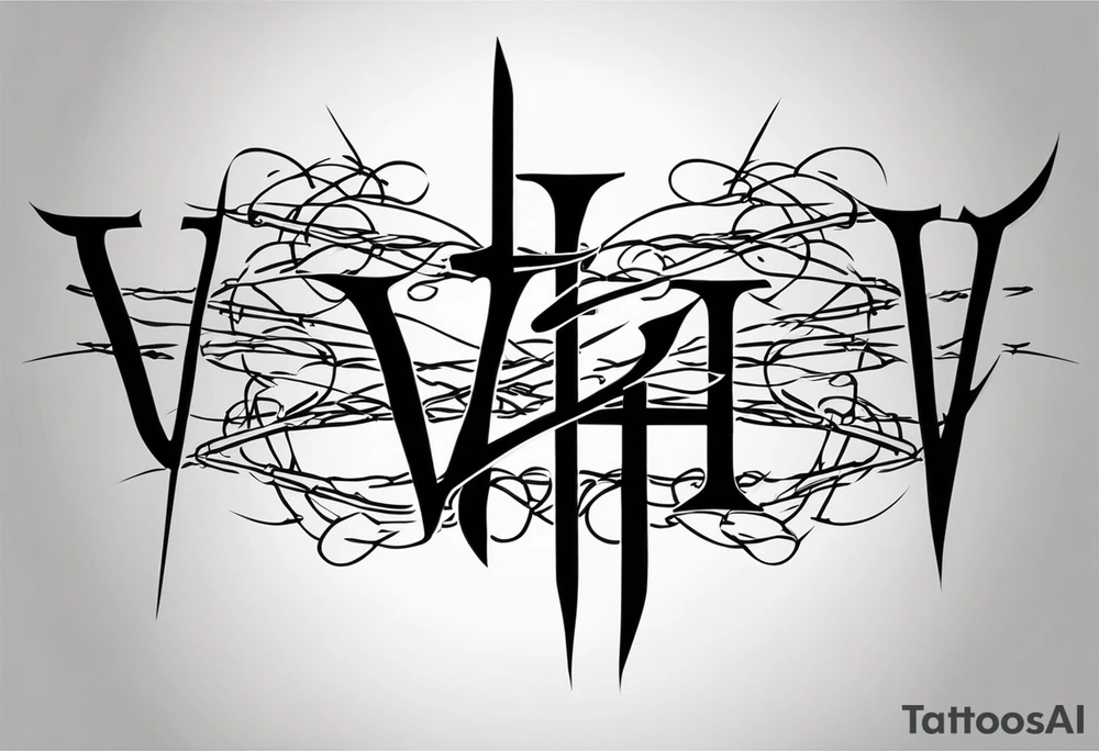 valhalla barb wire swords tattoo idea