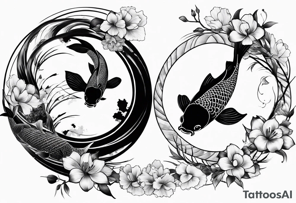 enso and koi tattoo idea