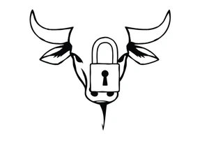 Bull symbol with lock symbol tattoo idea