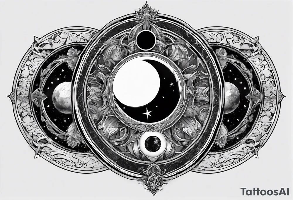 Three moon phases, Satan symbol, tattoo idea