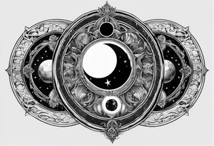 Three moon phases, Satan symbol, tattoo idea