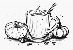 Seasonal Pumpkin Spice Latte tattoo idea