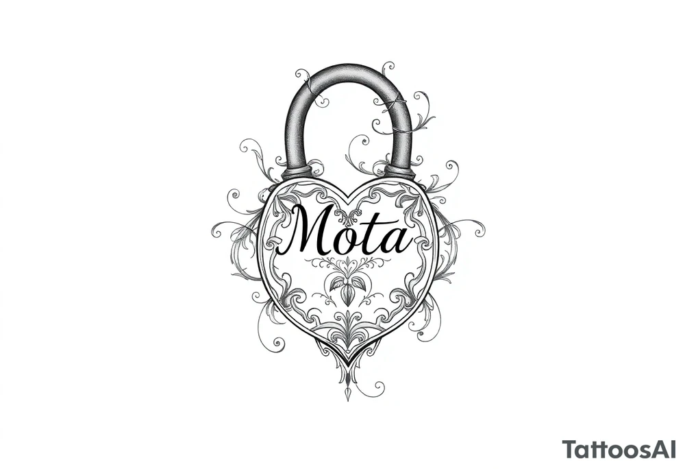 A lock with the name Mota tattoo idea
